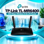 TP-Link TL-MR6400 300Mbps 4G LTE WiFi Router – SIM Supported, 150Mbps LTE, 2 Detachable Antennas & 32 Device Support