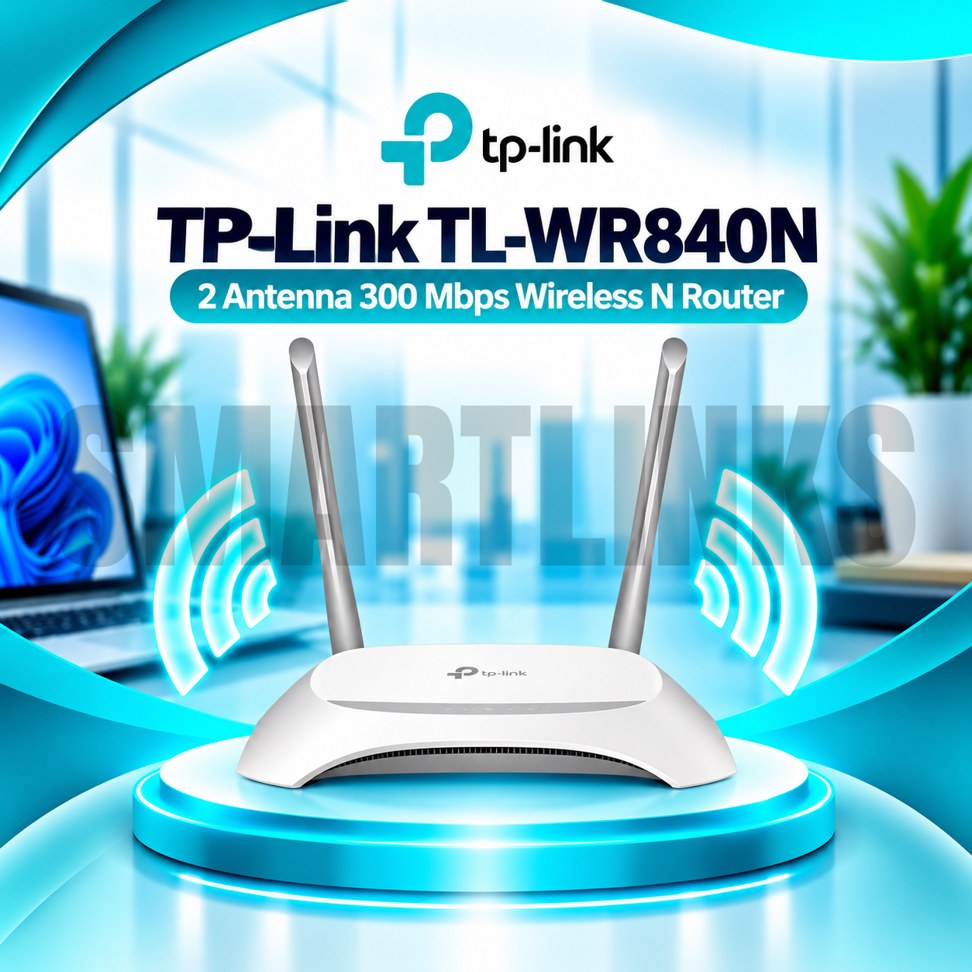 WR840N TP-Link TL-WR840N 300Mbps Wireless N WiFi Router – 2 Antennas, 4 LAN Ports & Multi-Mode 2.4GHz Internet Router - Image 1