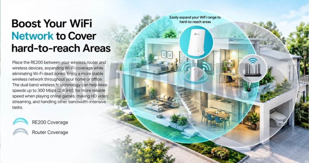 TP-Link RE200 Ethernet Port WiFi Extender