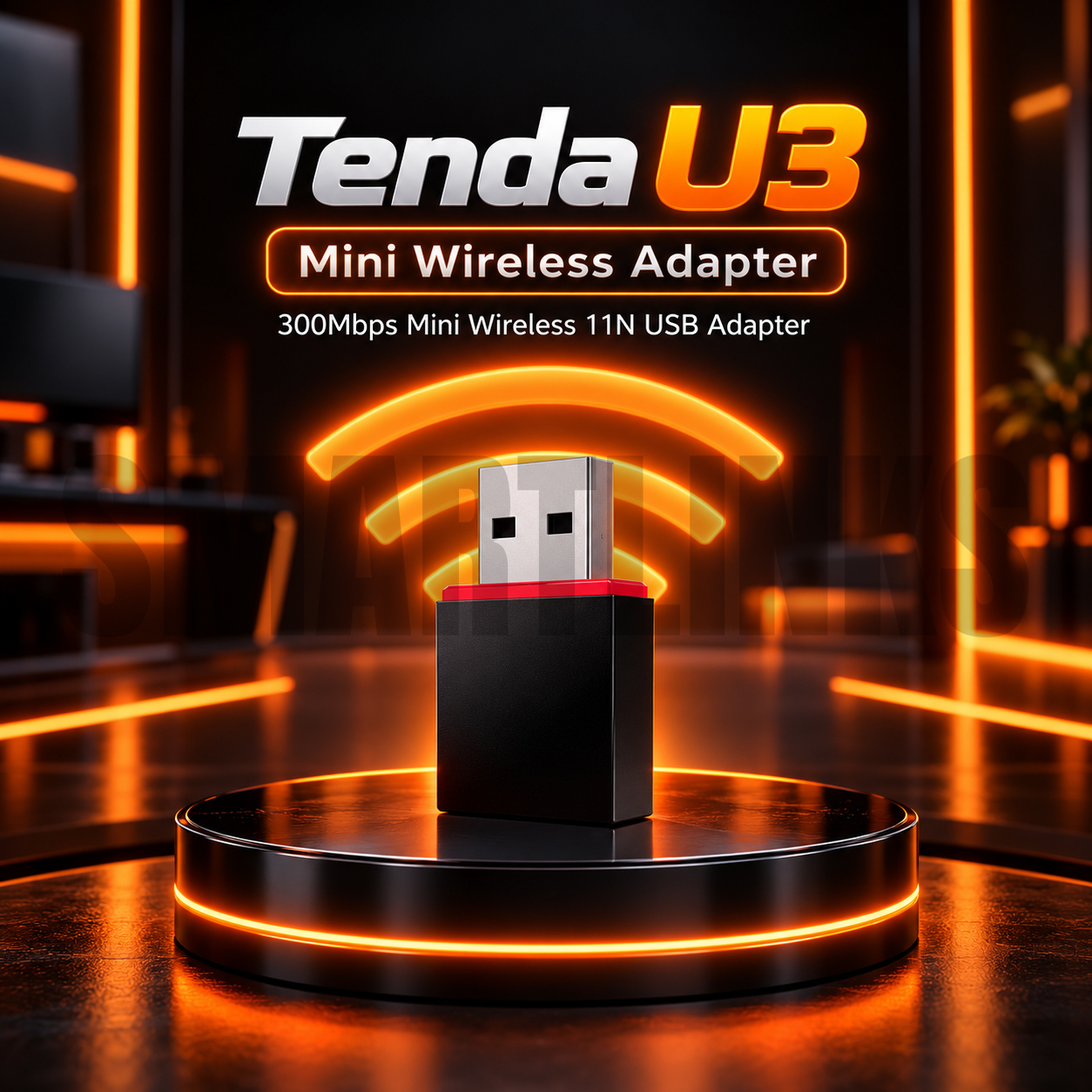 U3 Tenda U3 300Mbps Mini Wireless N USB WiFi Adapter - Image 1