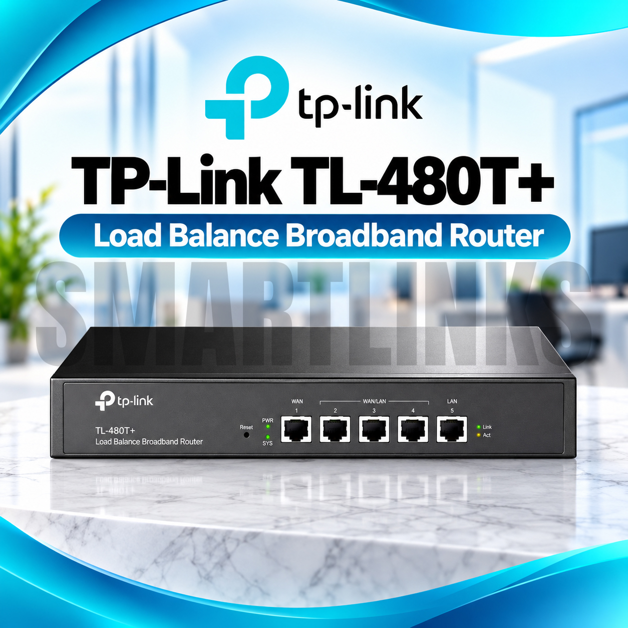 480T+ TP-Link TL-R480T+ Load Balance Broadband Router – 5-Port Multi-WAN Router, 4 WAN Support, Link Backup & Bandwidth Control - Image 1