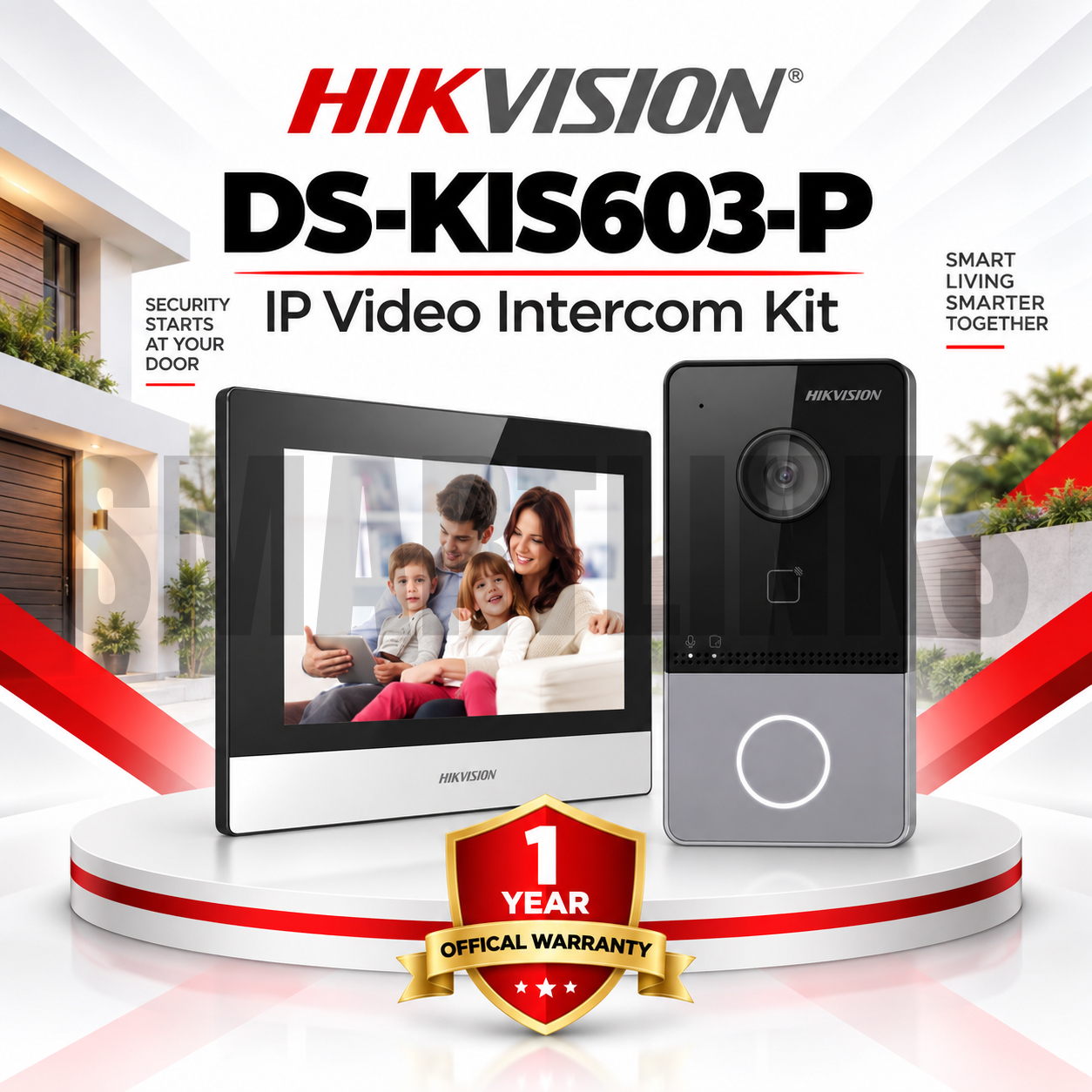 m Hikvision DS-KIS603-P IP Video Intercom Kit