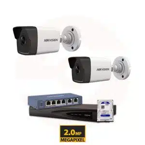 Hikvision 2MP IP 2 Cameras Complete Kit - 1080P