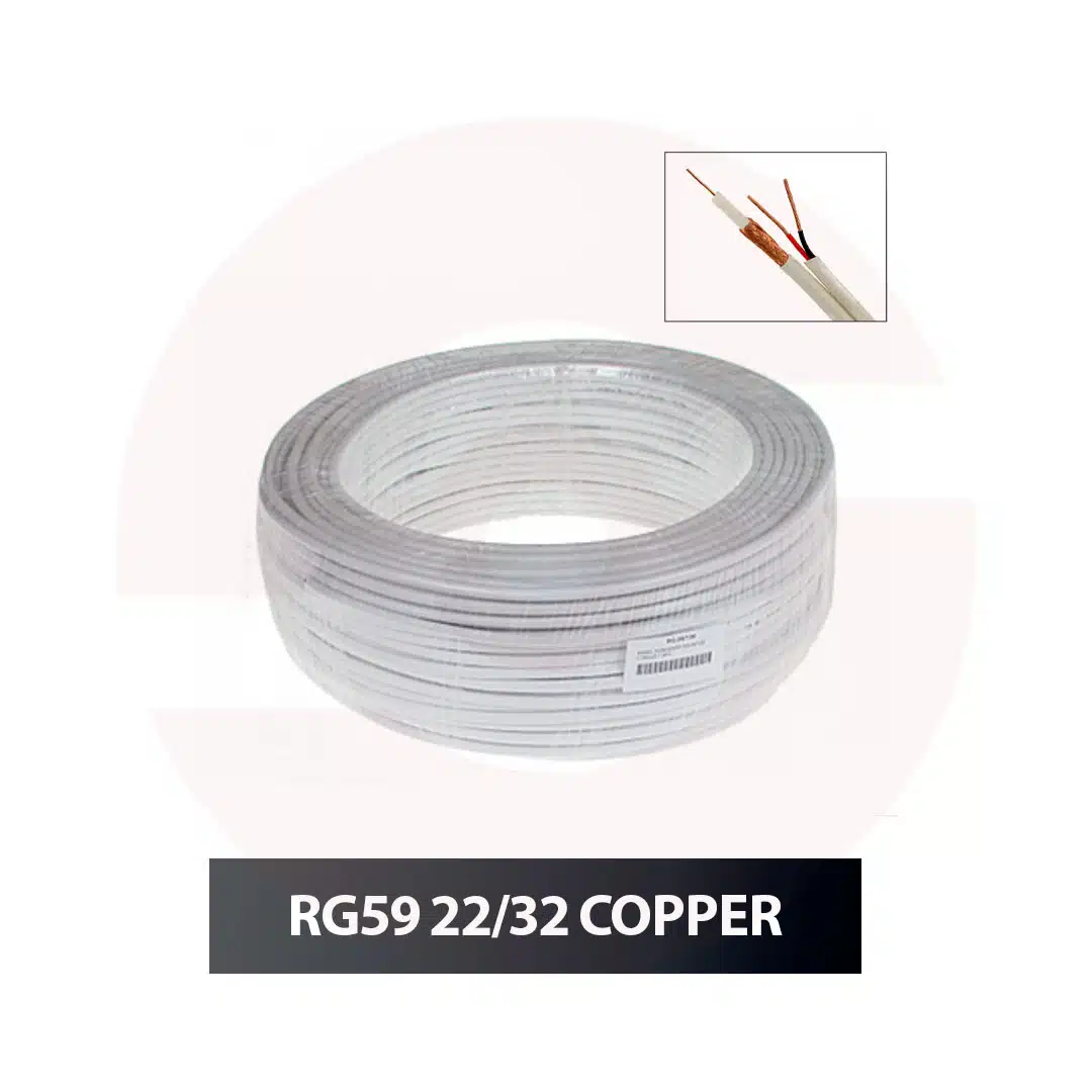 CCTV Cable Roll PVC Pure Copper 80 Yards - RG59 22/32 Copper
