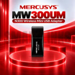 Mercusys MW300UM N300 Wireless Mini USB WiFi Adapter – 300Mbps 2.4GHz, USB 2.0, Compact WiFi Receiver for PC & Laptop
