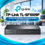 TP-Link TL-SF1009P 9-Port PoE+ Switch – 8 PoE+ Ports, 65W Power Budget, 250m Extend Mode & CCTV Support