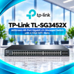 TP-Link TL-SG3452X JetStream 48-Port Gigabit L2+ Managed Switch – 4×10G SFP+ Slots, VLAN, Static Routing & Omada SDN