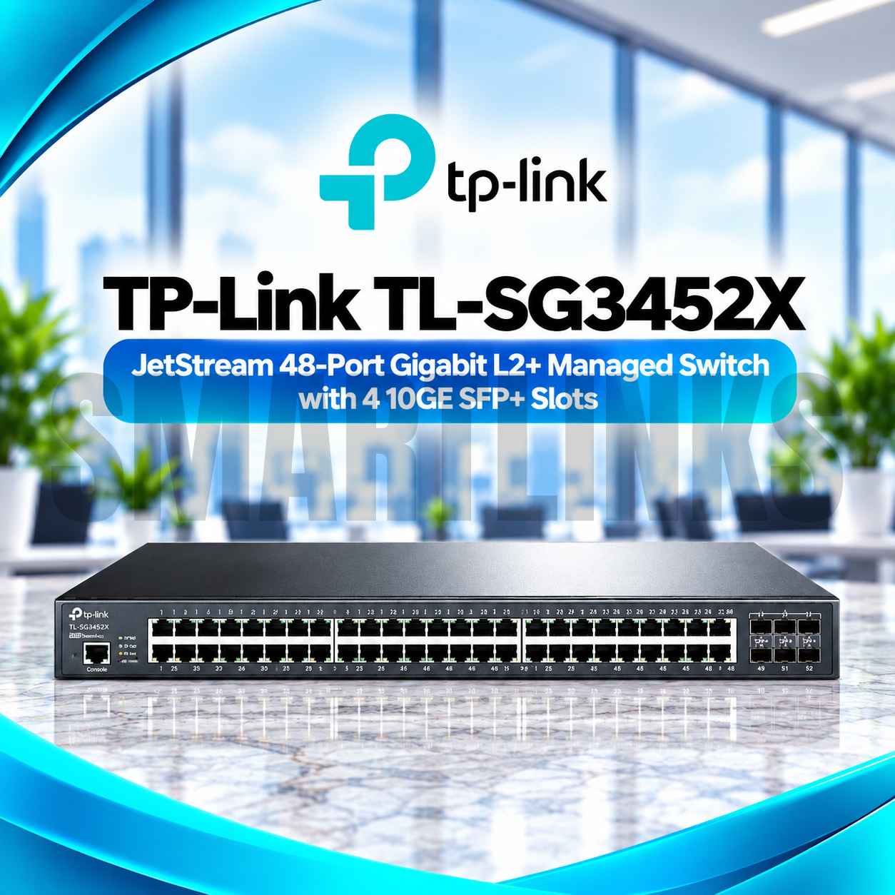 SG3452X TP-Link TL-SG3452X JetStream 48-Port Gigabit L2+ Managed Switch – 4×10G SFP+ Slots, VLAN, Static Routing & Omada SDN - Image 1
