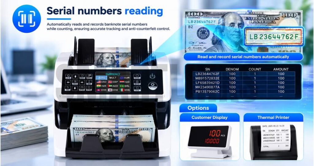ATC AL-920A Serial Number Reading Cash Counter
