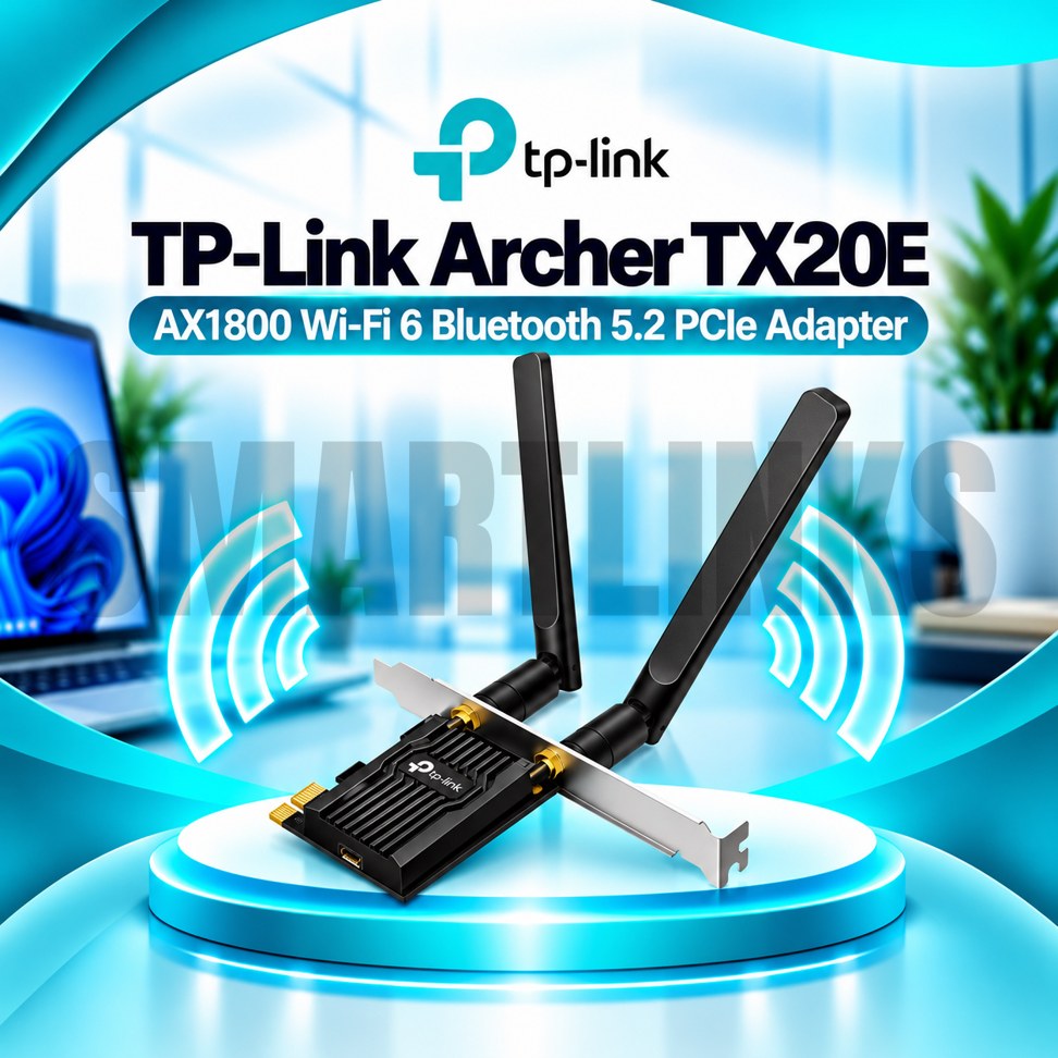 TX20E TP-Link Archer TX20E AX1800 WiFi 6 PCI Express Adapter with Bluetooth 5.2, Dual Band WiFi & 2 High-Gain Antennas - Image 1